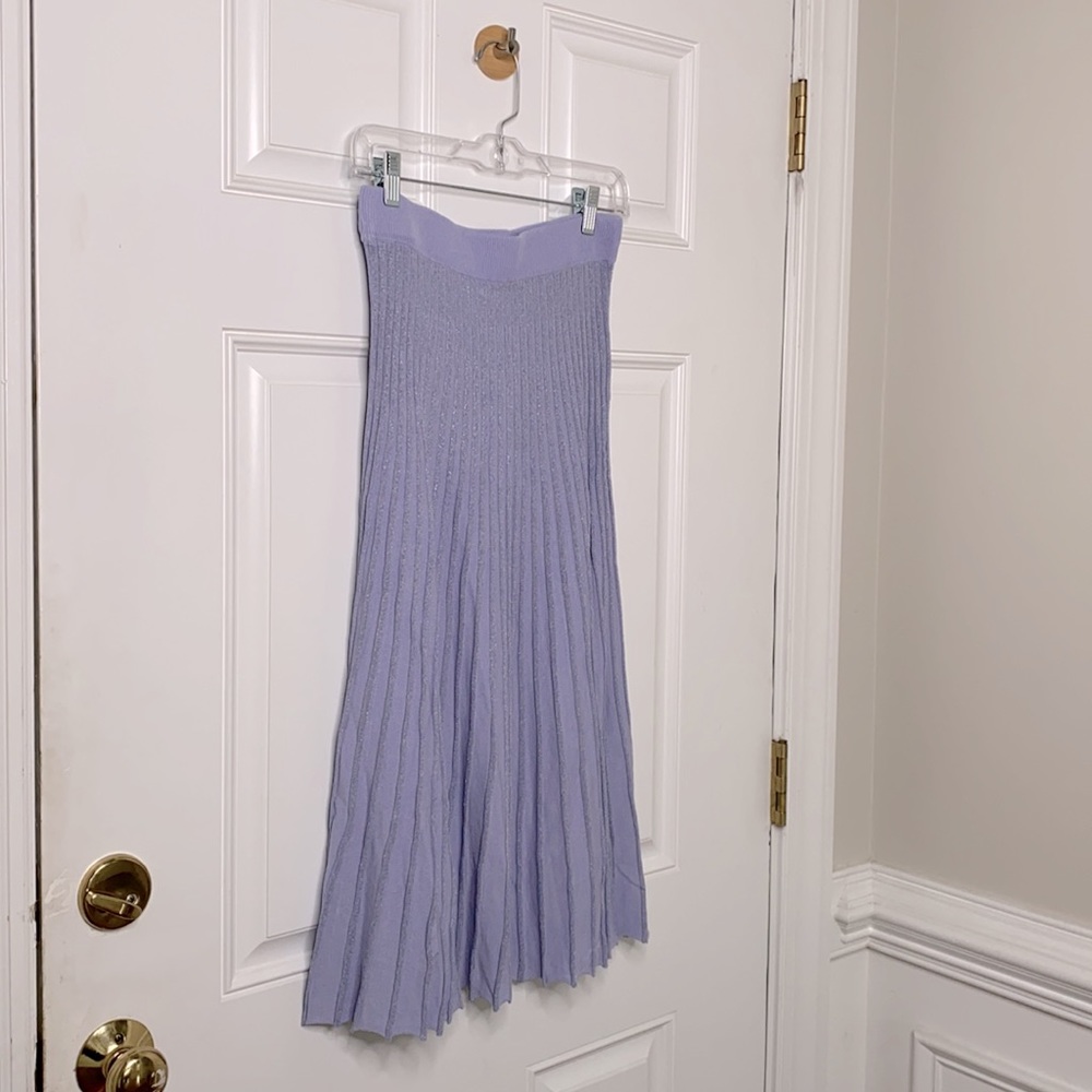 525 Pleat  Midi Skirt in Ice Blue Lavender NWT S - Picture 3 of 6